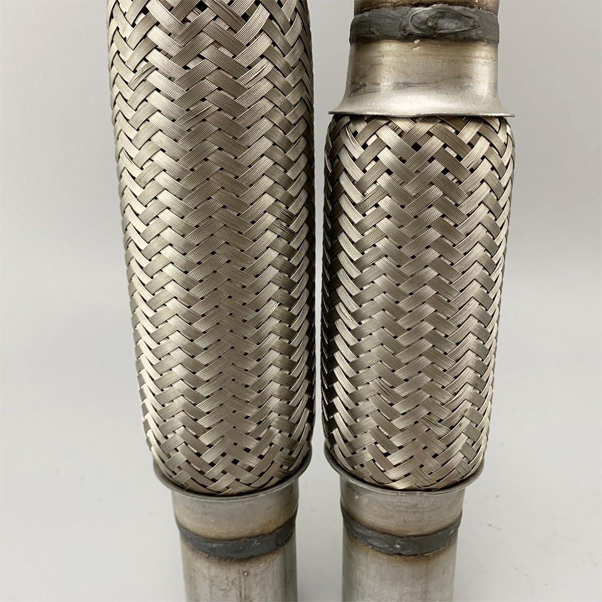 Uitlaatbalg gevlochten roestvrij staal - flexibele uitlaatbuis reparatie accessoires - 45 x 200 mm .