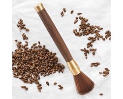 Barista Kwast voor de koffiemolen, espresso-reinigingsborstel met borstel, walnootgreep, koffieborstel, koffiegereedschap voor barista, thuiskeuken
