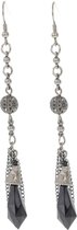 Behave® Oorbellen hangers zwart facet geslepen 9 cm