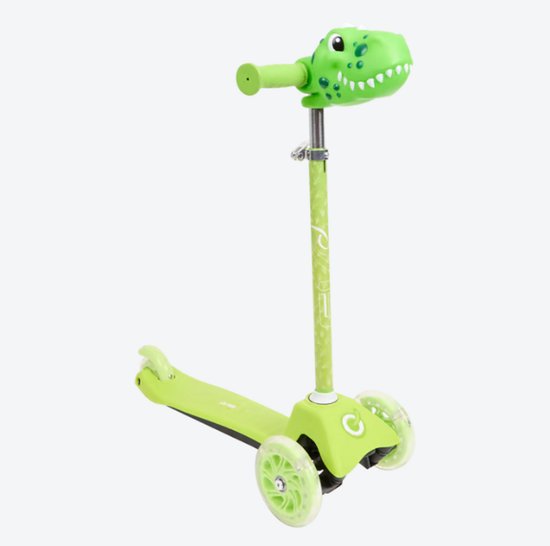HTI Atom Inline-step voor kinderen, duwstep voor kinderen met verstelbare greephoogte, kinderstep, gemakkelijk op te vouwen, voor jongens en meisjes, step voor jongens en meisjes