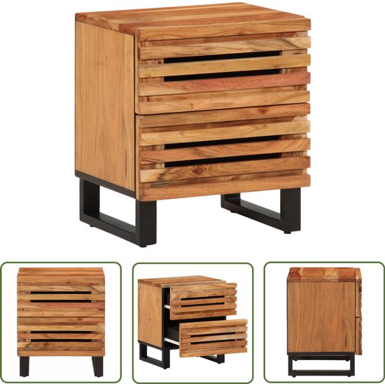 Nachtkastjes 2 st 40x33x46 cm massief acaciahout