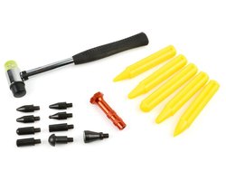GEKO PDR gereedschapset - deukverwijdering - krasvrij - 5 nylon hamers - 9 verwisselbare tips