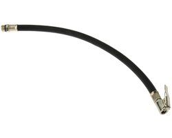 GEKO Luchtslang voor bandenpomp - flexibel rubber - metalen koppeling - 38 cm