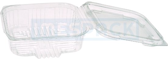 125st. Saladebak - vierkant - 500 ml - vast deksel - transparant - IMES