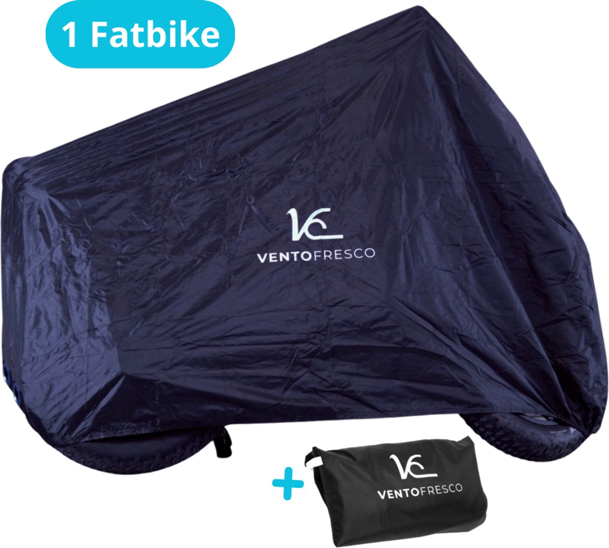 Vento Fresco Waterdichte Fatbike hoes - Voor 1 Fatbike Met Opbergzak - Bescherming Fatbike XL - Universeel En Stijlvol Zwart - 200x110x80 cm