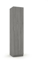 Interiax Opbergkast - Kledingkast 'Mila' - 1 Deur & 4 Legplanken | Grijze Eik | 180x40x42 cm