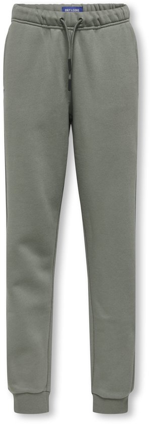 Olijfgroene joggingbroek met trekkoord, elastische tailleband en logo op de tailleband.