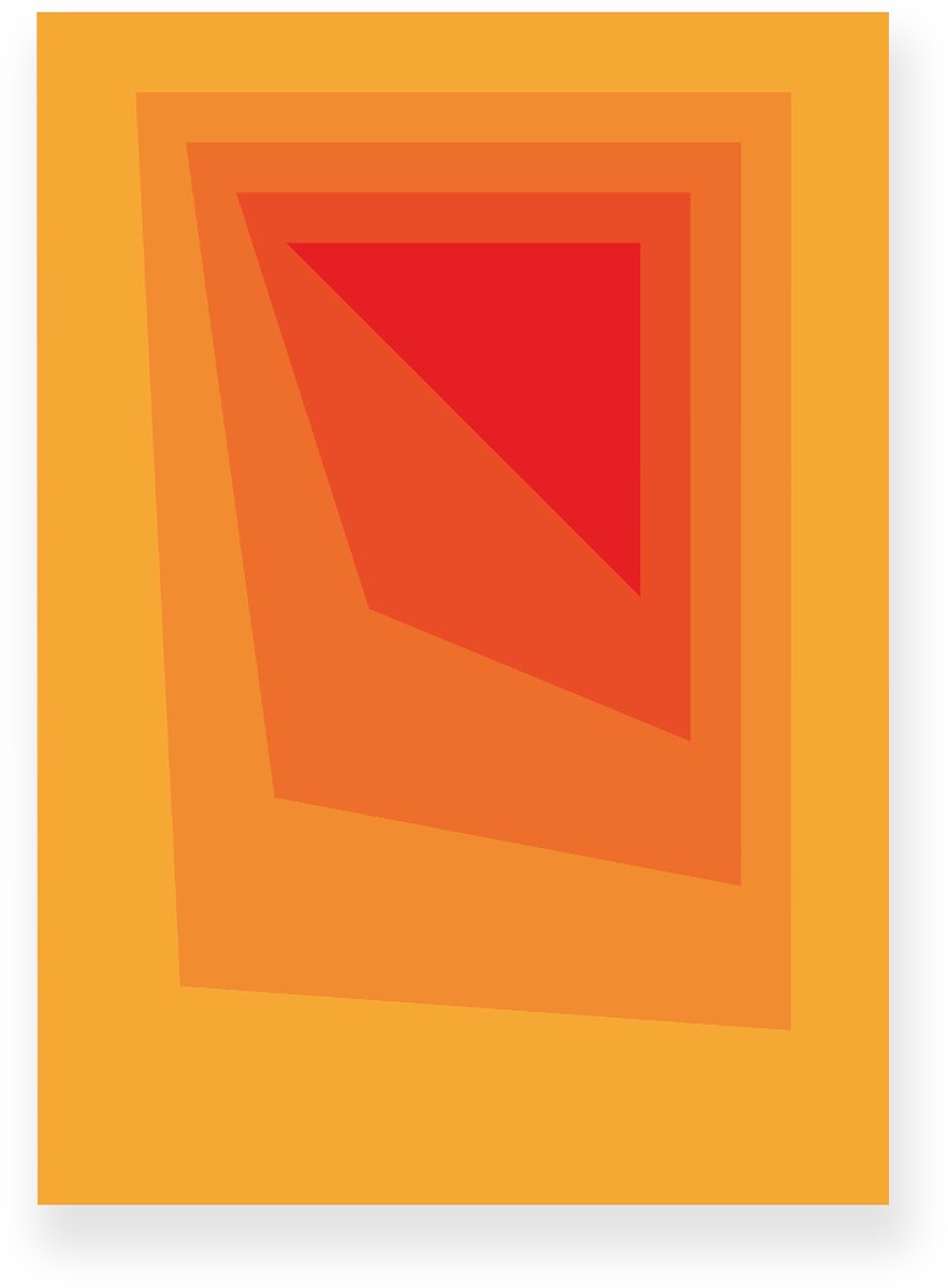 Yisual Poster 30x40 cm - Abstracte Kleurovergang - Verschuivende Rechthoeken - Geel - Oranje - Vintage - Op-Art - Muurdecoratie - Wanddecoratie