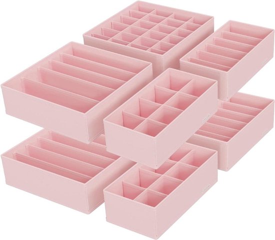 Set van 6 kledingkast organizers, opbergkist voor de lade in verschillende maten