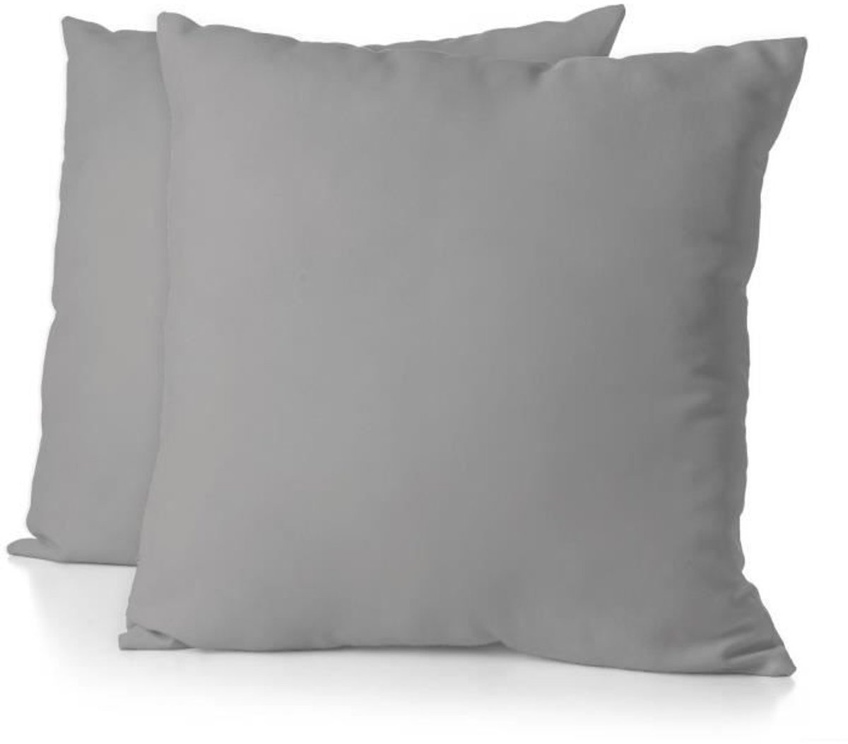 Set van 2 kussenslopen - HOME LINGE PASSION - 63 x 63 cm - Lichtgrijs