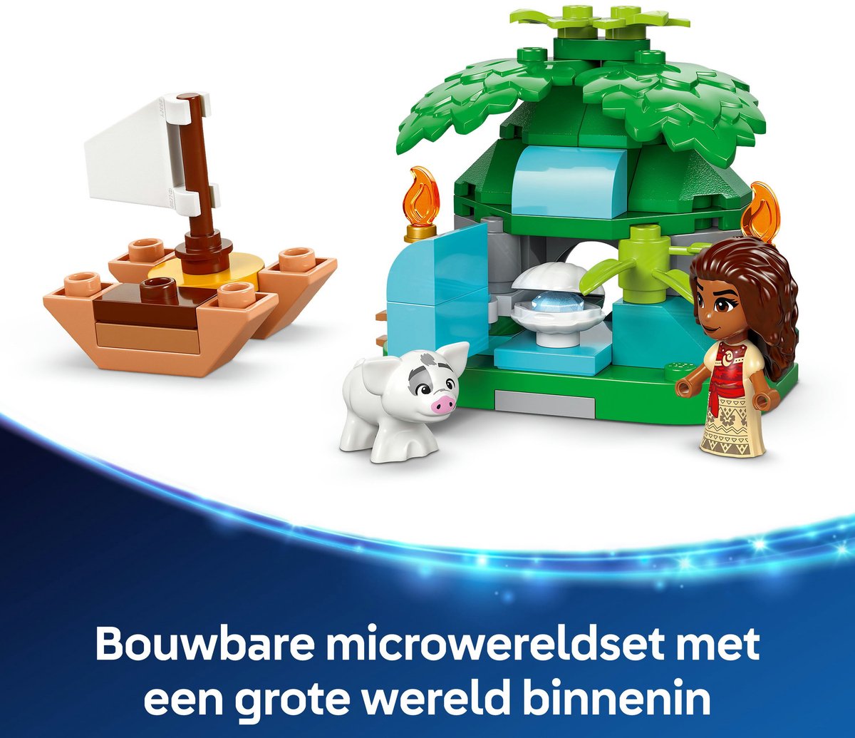 LEGO Disney Vaiana's speeleiland: dubbelzijdig micromodel met 3 figuren thumbnail 3