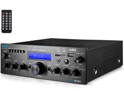 Pyle Audio Versterker - Bluetooth Multi-Kanaals Stereo Versterker - Draadloos - 200W - HDMI - FM Radio - USB, SD, AUX, RCA, Microfoon-ingang - Afstandsbediening