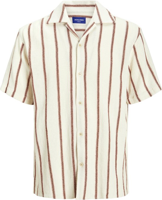 JACK&JONES PLUS JORCOBA STRIPE RESORT SHIRT SS SN PLS Heren Overhemd - Maat EU3XL US1XL