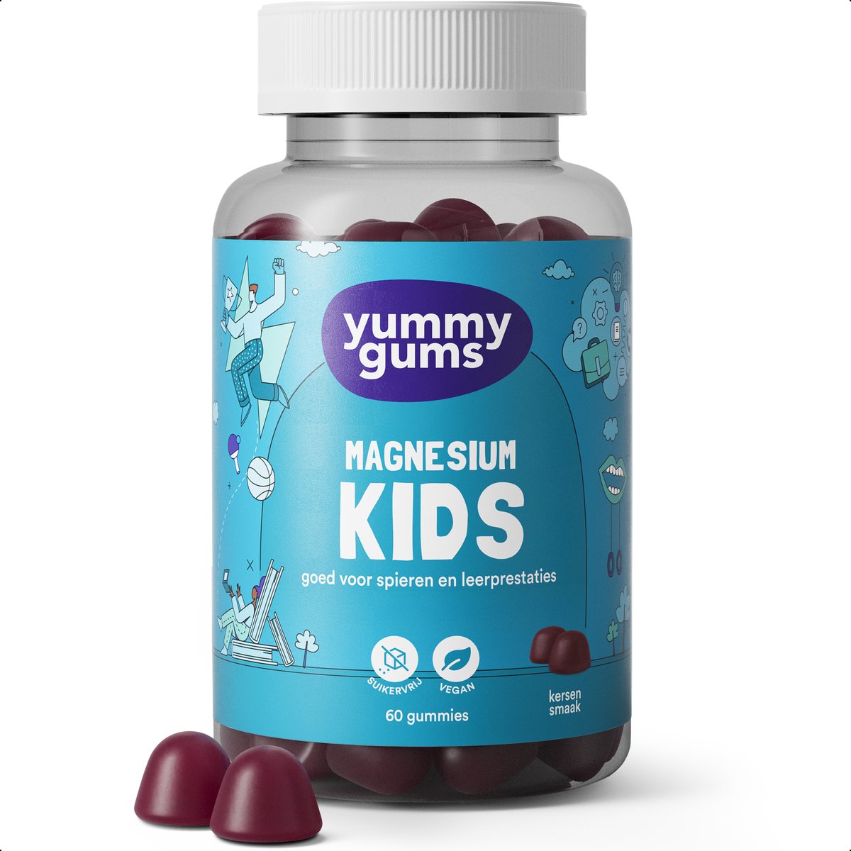 Goedkoopste Yummygums • Magnesium kids gummies • Magnesium citraat • 60 gummies