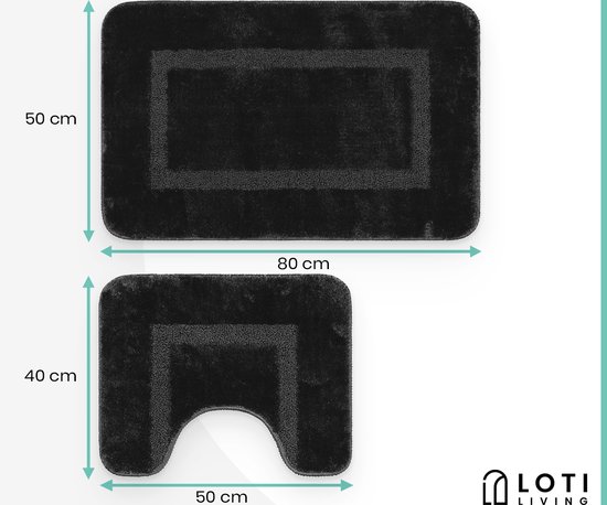 Loti Living Set de bain Microfibre noir