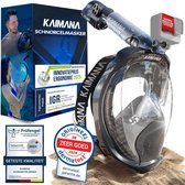 KAIMANA® Snorkelmasker voor volwassenen inclusief draagtas - Gecertificeerd & CO2-veilig Snorkel Set - Duikmasker voor Tieners - Volgelaatsmasker Duikbril met Snorkel