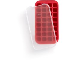 Lékué IJsblokjesvorm - met deksel - Vierkant - Red