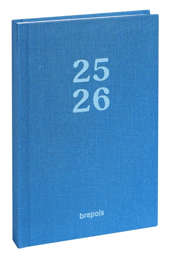 Brepols agenda 2025-2026 - Student RAINBOW - Schoolagenda - 1 week op 2 pagina's - Linnen omslag - Weekoverzicht - Blauw - 9 x 16 cm