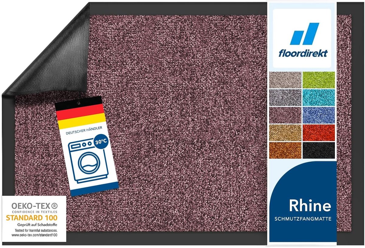Floordirekt Deurmat - Droogloopmat - Schoonloopmat - Rhine - Paars - 200 x 200 cm