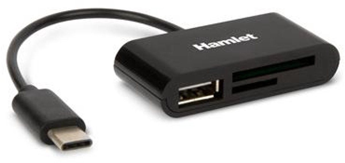 Hamlet XZR100UC geheugenkaartlezer USB 2.0 Type-C Zwart