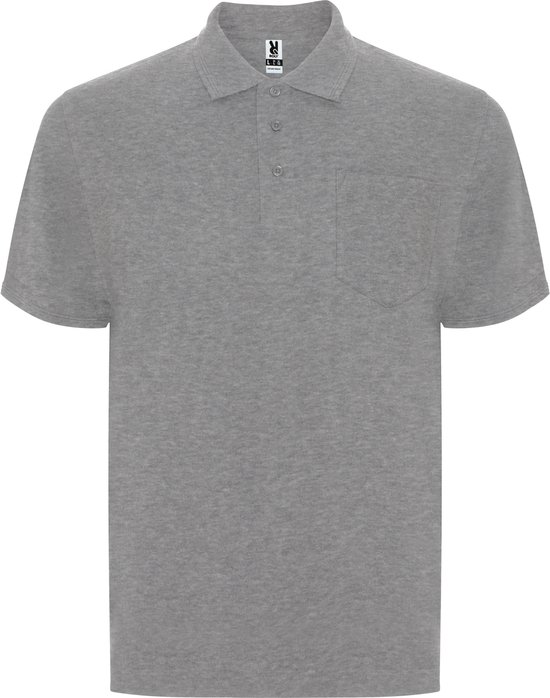 Heren Poloshirt met borstzak model Centauro merk Roly 190 grm maat 3XL Heather Grijs