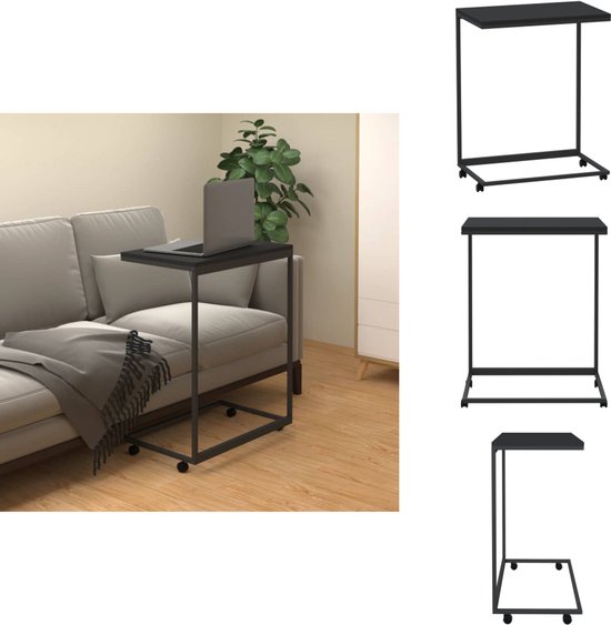 vidaXL Salontafel 55x55x36,5 cm bewerkt hout zwart, tafel, bijzet tafel, salon tafel, bijzettafel, koffietafel, koffie tafel, salontafel met lade