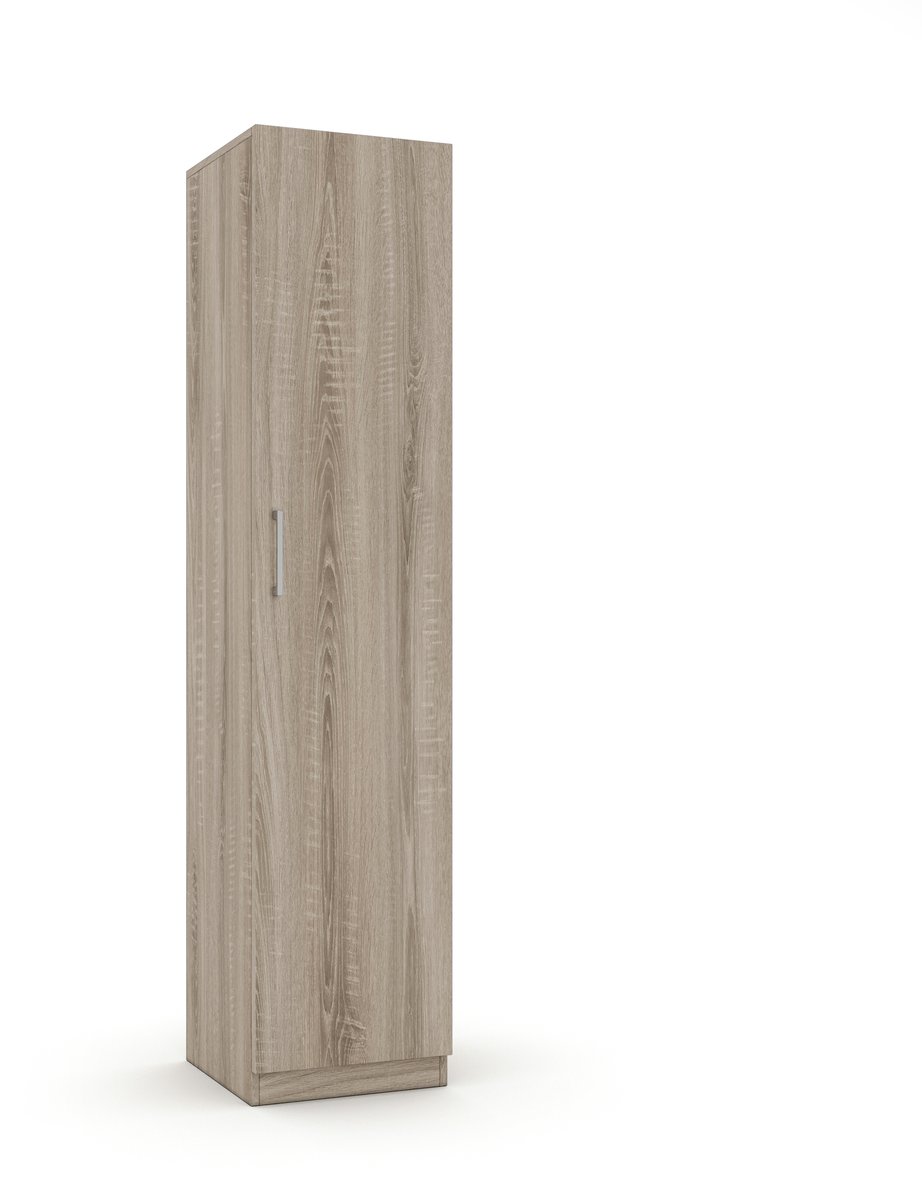 Interiax Opbergkast - Kledingkast 'Mila' - 1 Deur & 4 Legplanken | Sonoma Eik | 180x40x42 cm