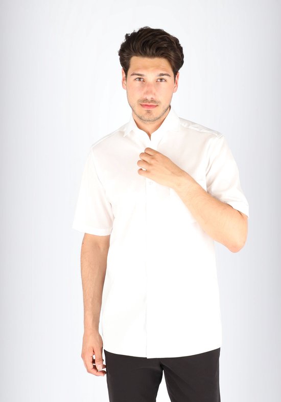 Casa Moda Chemise unie blanche à manches courtes Kent Modern Fit - 44