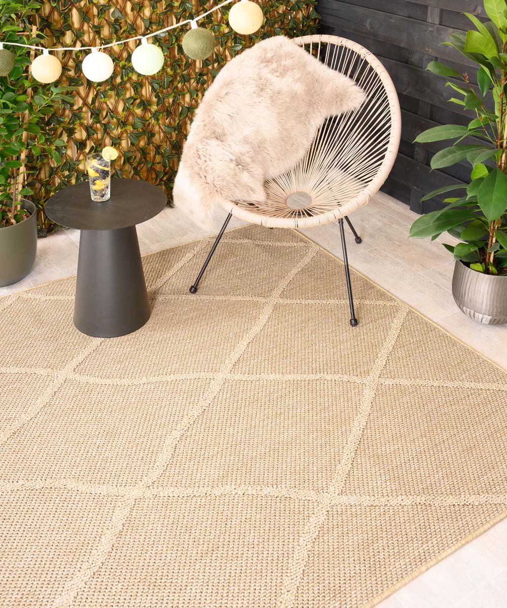Buitenkleed ruit - Retreat beige 240x340