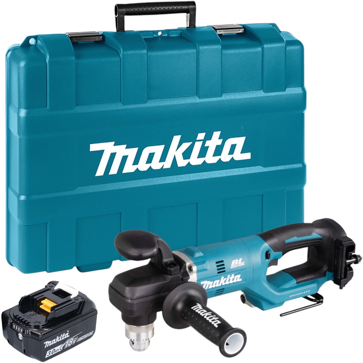 Makita DDA 450 F1K accu haakse boormachine 18 V 70 Nm borstelloos + 1x accu 3.0 Ah + koffer - zonder lader