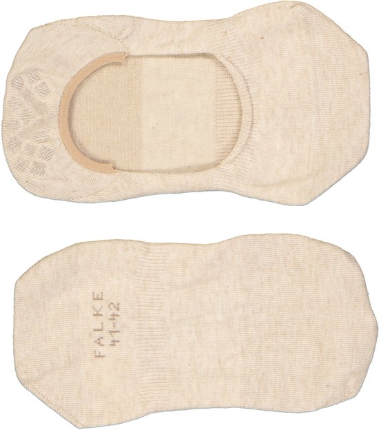 Deux socquettes beiges sur fond blanc, avec texture et nom de marque 'FALKE'.