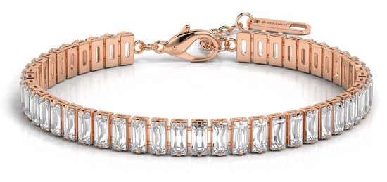 Malinsi® Armband Dames Tennis Rose Gold Plated RVS - Verstelbaar Armbandje 14 tot 22cm - Sieraden Armbanden Vrouw - Cadeau voor haar