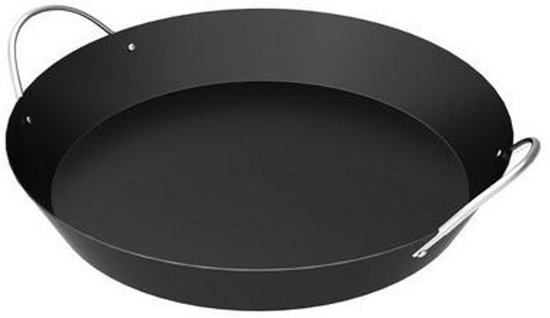Zwarte paellapan van Campingaz met twee handvatten, ø 35 cm.
