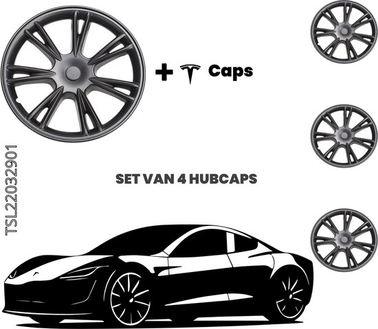Gemini 19'' wieldoppen voor Tesla Model Y (set van 4 Gemini 19'' wieldoppen voor Tesla Model Y (set van 4