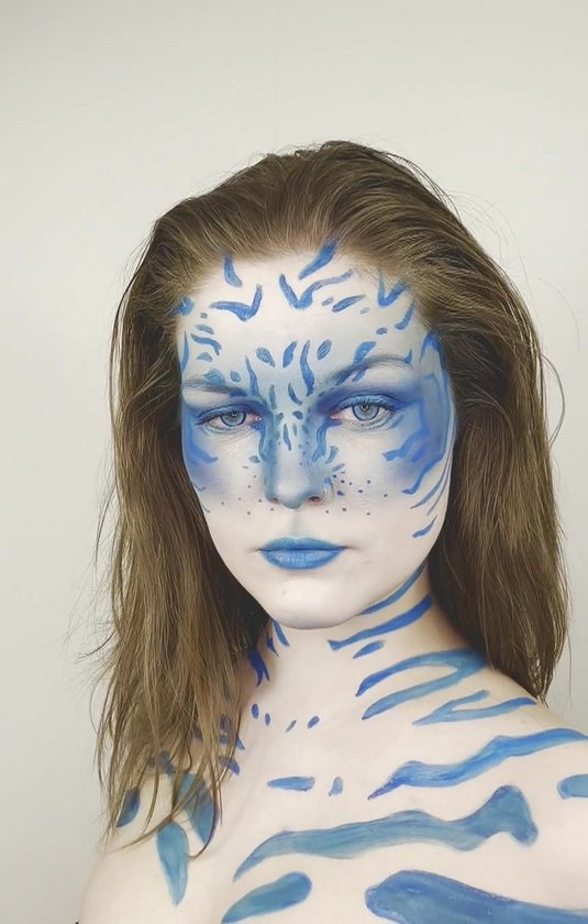 Partylens® blauwe kleurlenzen - Satin Blue - zachte jaarlenzen met lenshouder - Halloween - Cosplay