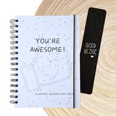 NEYSA Planner 2025-2026 - A5 Spiraal Agenda Met Maand- & Weekoverzicht - Inclusief Stickers, Pennenlus En Etui (Zwart)