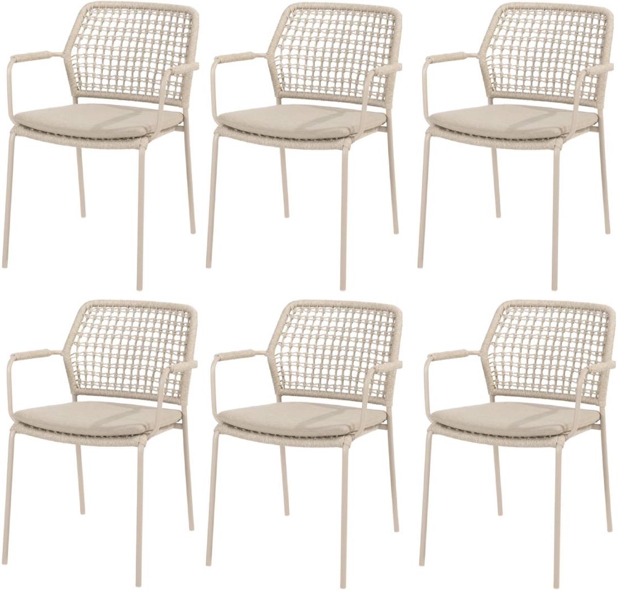 Taste by 4 Seasons Barista chaise de jardin empilable dining latte - lot de 6
