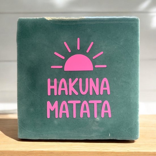 Tuile de Hip avec texte-Hakuna Matata-Turquoise-Dicton-Cadeau-Cadeau-Présent-Juste comme ça-Anniversaire-Saint Noël