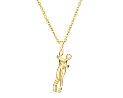 Plux Fashion Knuffel Ketting - Goud - 2mm/50cm - Sieraden - Valentijns Ketting - Ketting Goud - Sieraden Cadeau - Gouden Ketting Dames - Ketting Met Hanger - Roestvrijstaal Ketting - Valentijn Sieraad - Gouden Ketting - Duurzame Kwaliteit - Valentijn