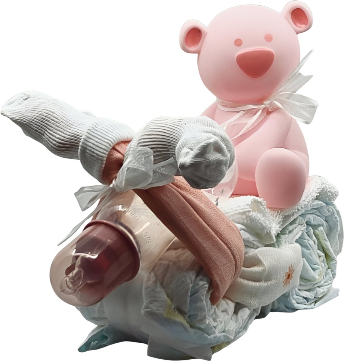 De Zoetebekjes® - Luiertaart - Pampertaart - Kraamcadeau - De Sleesloeber - Roos