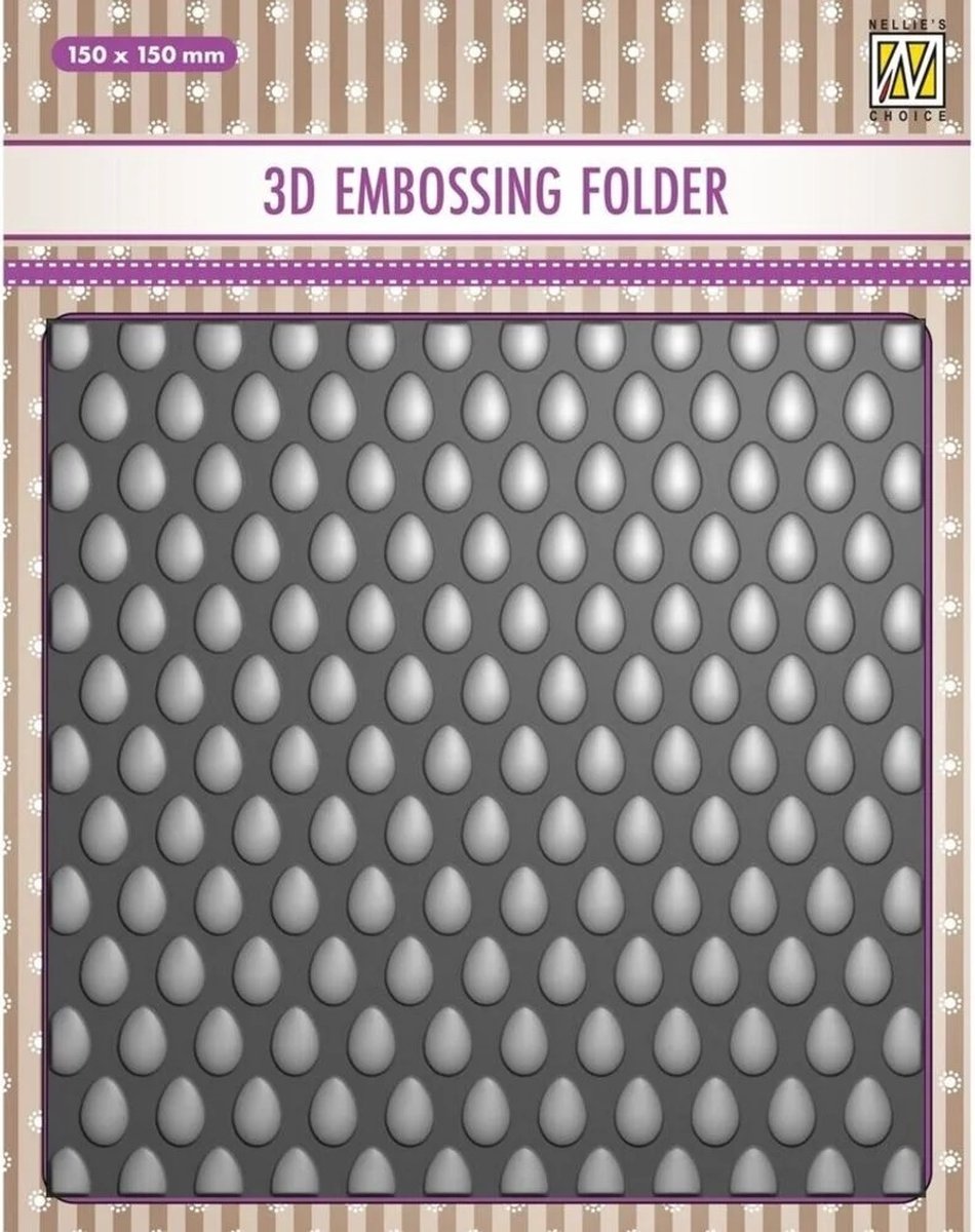 EF3D084 Nellie Snellen 3D Embossingfolder - Embossing folder mal embossingmal - Eggs - eieren - Pasen - ei - 15x15cm - eitjes