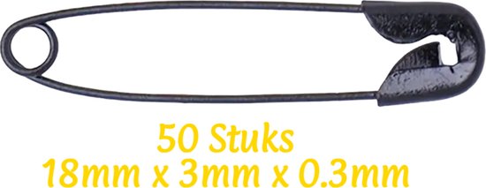 Foto: Veiligheid speld zwart assortiment 12 delig 