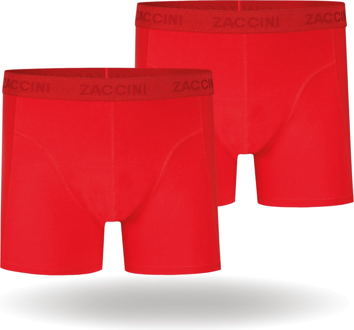 Zaccini Cotton Stretch Boxershorts - Rood - 2 stuks - Heren onderbroeken - Boxer - 95% Katoen - Maat XL