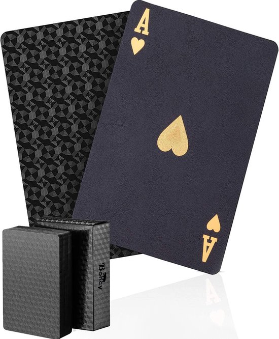 Boncy® Cartes à jouer de Luxe - Jeu de cartes Zwart - Cartes 100 % plastique et imperméables - Cartes de jeu Cartes de poker - Cartes à jouer pour Poker ou jeu à boire Adultes