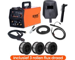 Kibani Lasapparaat MIG-300PRO - Incl. 3 Rollen Lasdraad - IGBT-Inverter-Technologie - Semi-Automatische Omvormer - Lasapparaat Elektrisch - MIG - MMA - TIG