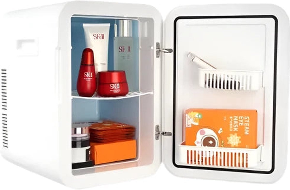 Mini koelkast - Mini koelkast voor drankjes - Mini koelkast voor slaapkamer - Draagbare compressorkoeler - 20L - Wit