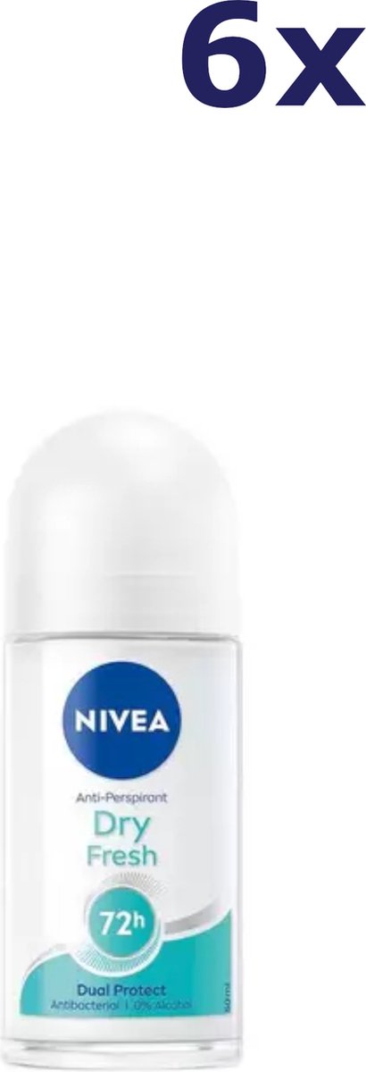 6x Nivea 50ml Dry Fresh Deodorant Roll-on