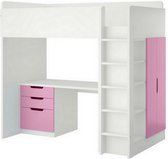 Polini Kids Hoogslaper met Bureau en Kast roze