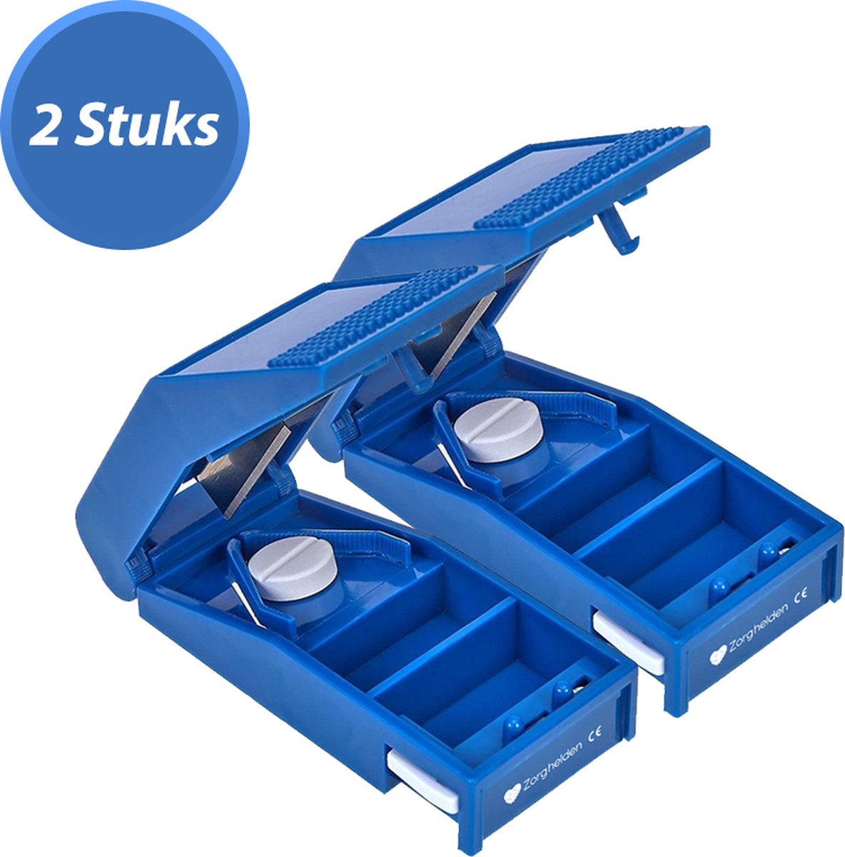 Goedkoopste Zorghelden® Medische pillensnijder 2-Pack - MDR Certificaat - Pillenvergruizer - Pillensnijder kleine pillen en grote pillen - Pillensnijder voor harde pillen en zachte - Pillen snijder