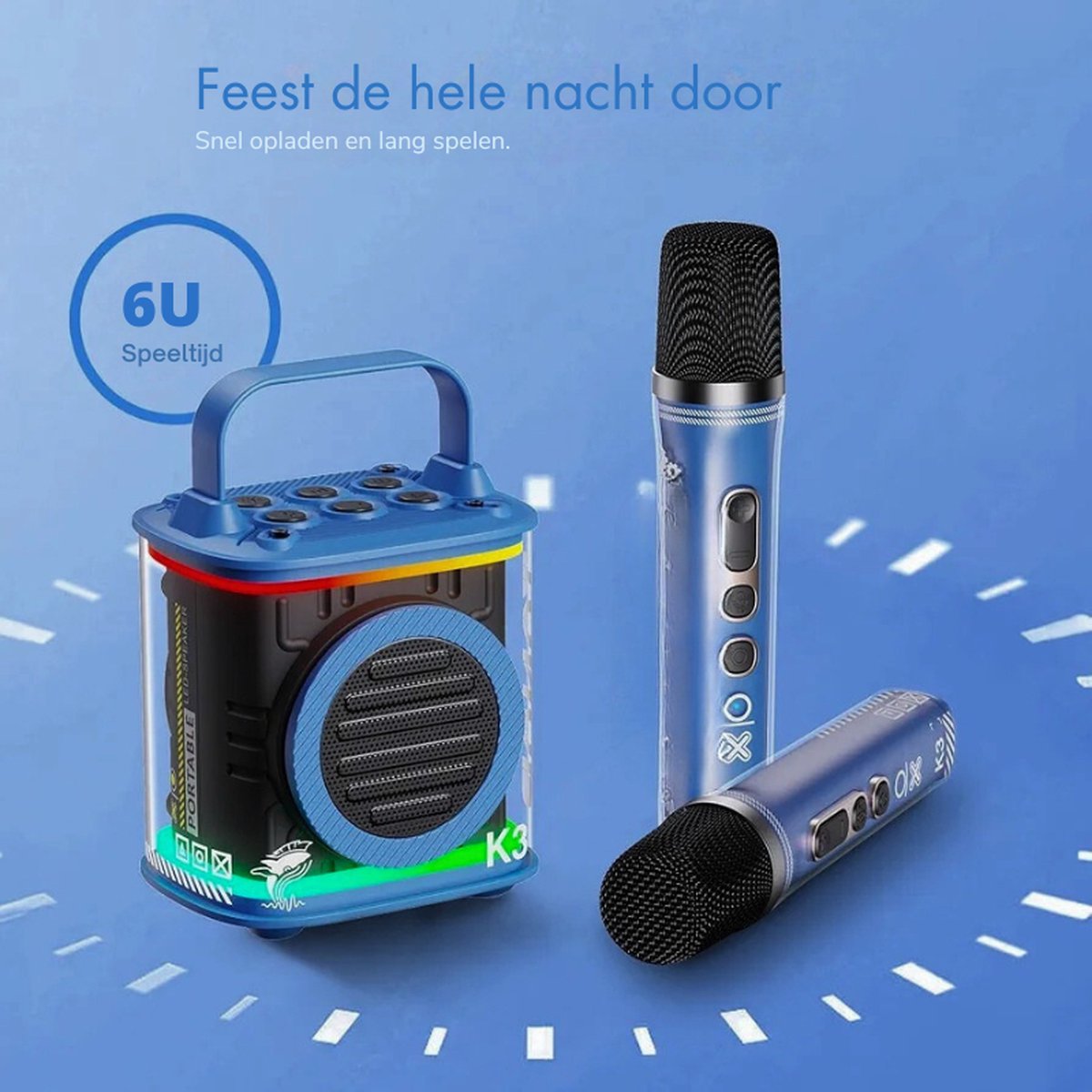 Machine de Karaoké pour Adultes/enfants avec 2 Microphones Sans Fil Haut- Parleur de Karaoké Bluetooth Portable Système PA Machine à Chanter avec Echo et Coupure Vocale pour Noël Anniversaire